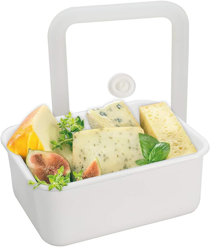 Emaljerad vakuummatförvaringsburk | XL| 1,85L | 23,5 x 17,5 x 7 cm | håller maten fräsch mycket längre | skyddar mat från bakterier och svampangrepp | utan vakuumpump Matförvaringslådor Naty Shop High L