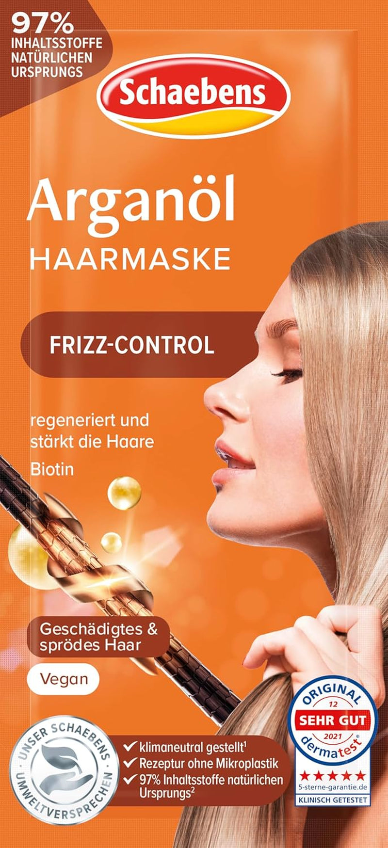 Hårmask med arganolja - frizz-kontroll - för skadat och skört hår VEGAN Hårmask Naty Shop Standardtitel