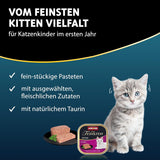 animonda Vom Feinsten Kitten Variety for Kittens (32 x 100g), spannmålsfritt och sockerfritt våtfoder för unga katter med 100 % färska och köttiga ingredienser.