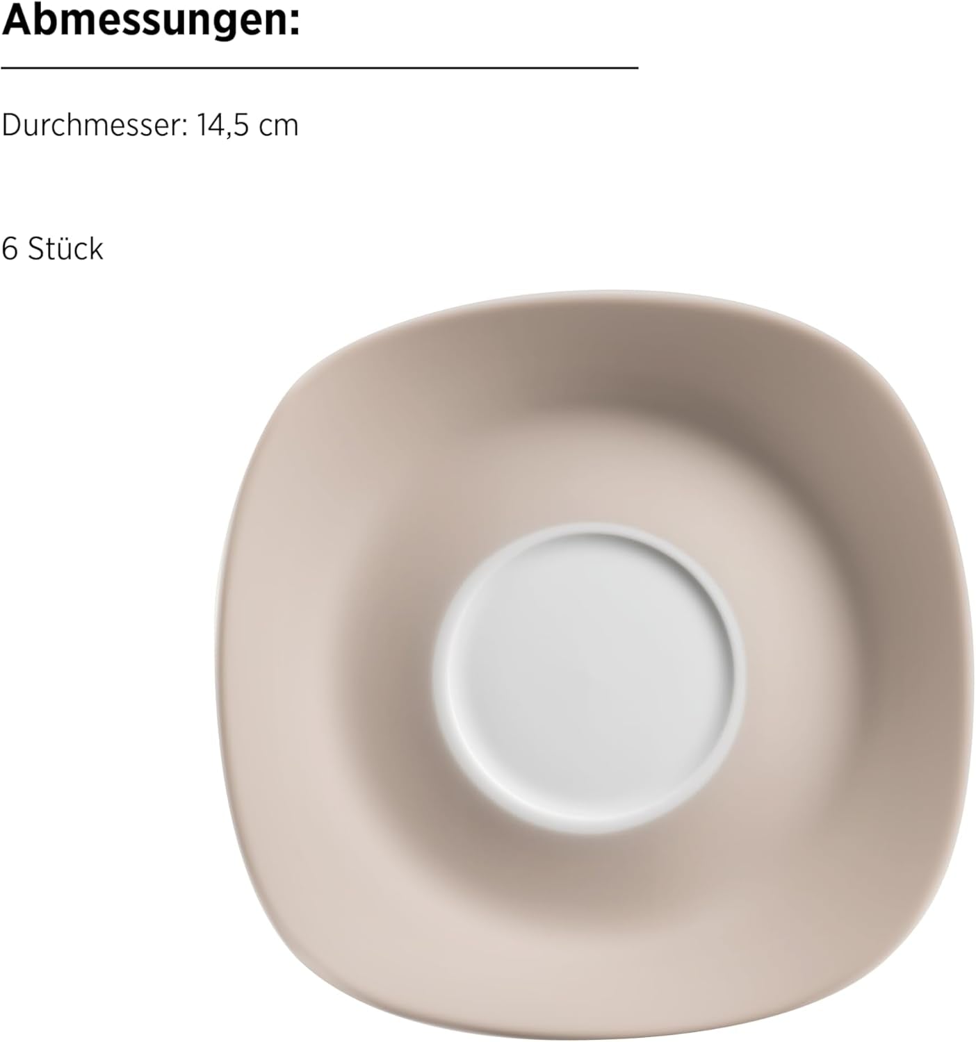 MÄSER Nela kombinerat servisset, serie 30 delar, fyrkantigt servisset för 6, vit/brun