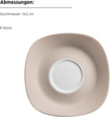 MÄSER Nela kombinerat servisset, serie 30 delar, fyrkantigt servisset för 6, vit/brun