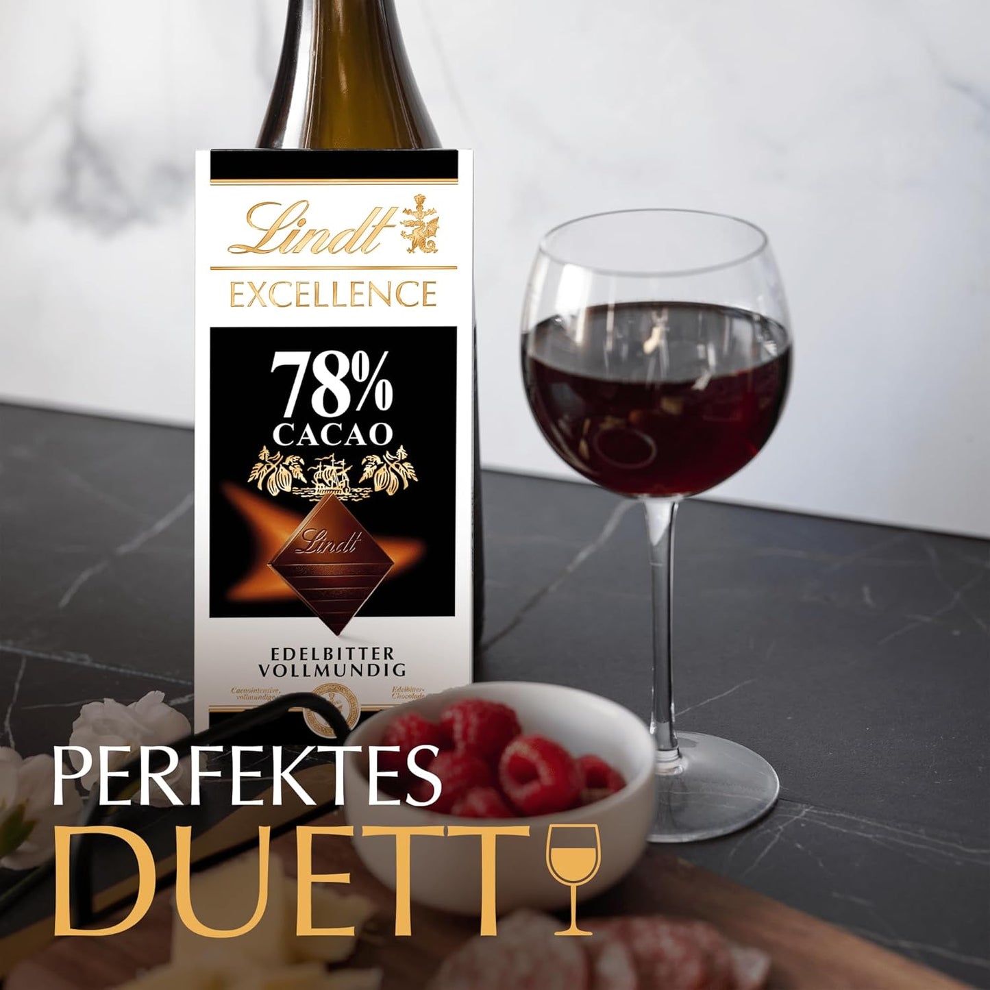 Lindt Excellence 78 Percent Cocoa Bar - Kakao Intensity Persistence Vegan Bar 100 g Idealisk present