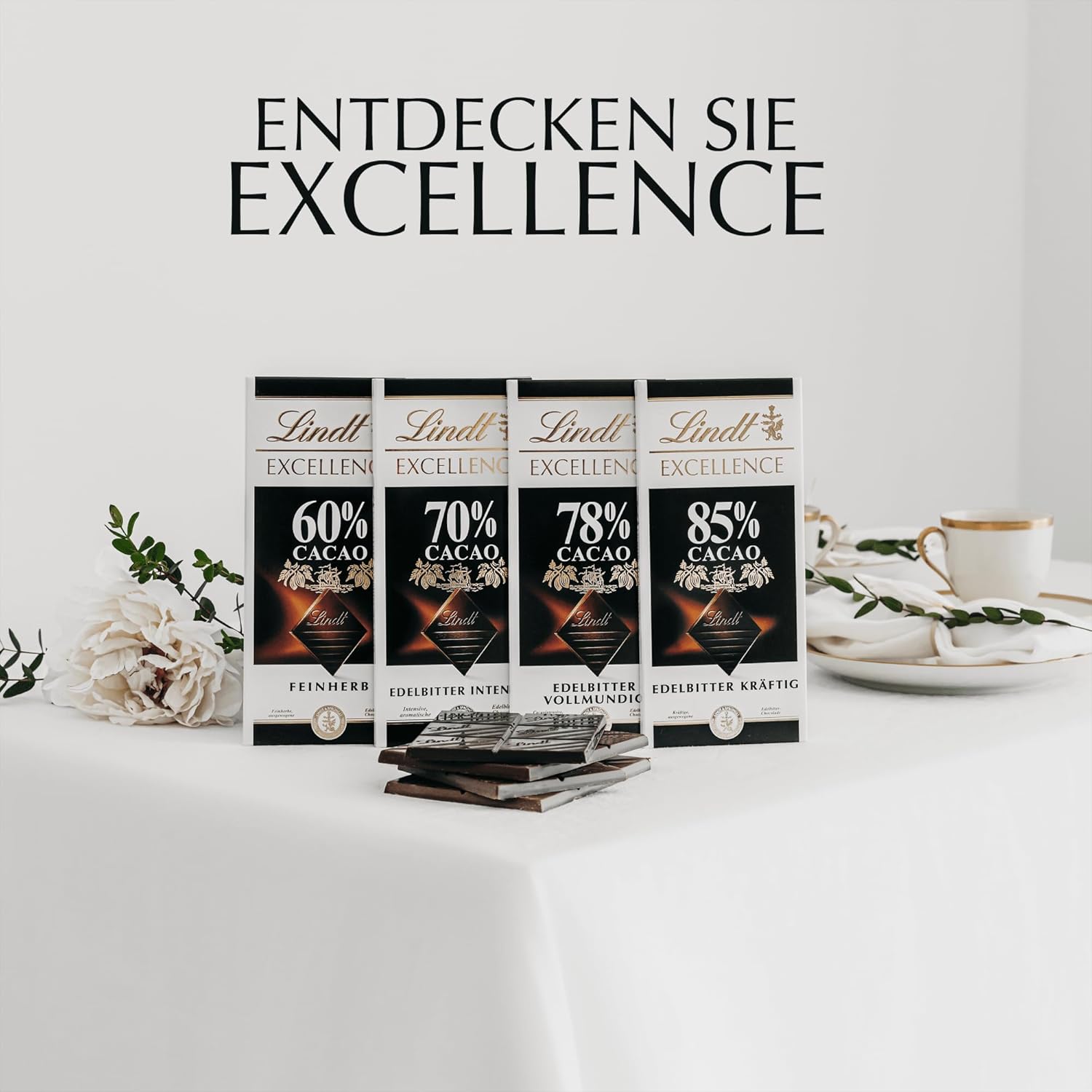 Lindt Excellence 78 Percent Cocoa Bar - Kakao Intensity Persistence Vegan Bar 100 g Idealisk present