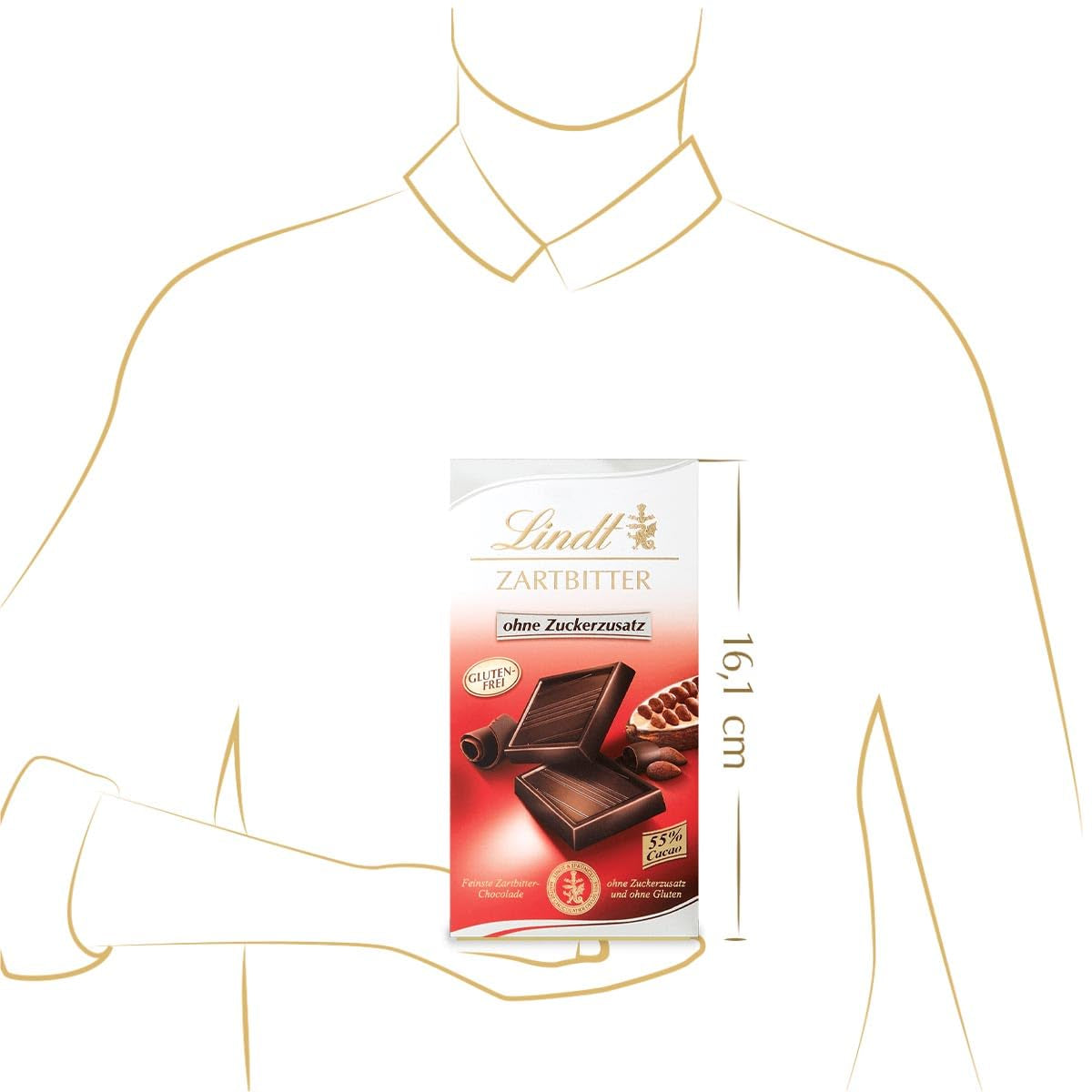 Mörk choklad utan tillsatt socker | Tablett 100g | Den finaste med 55% kakao, glutenfri | Chokladkaka | Chokladpresentset (paket med 4)