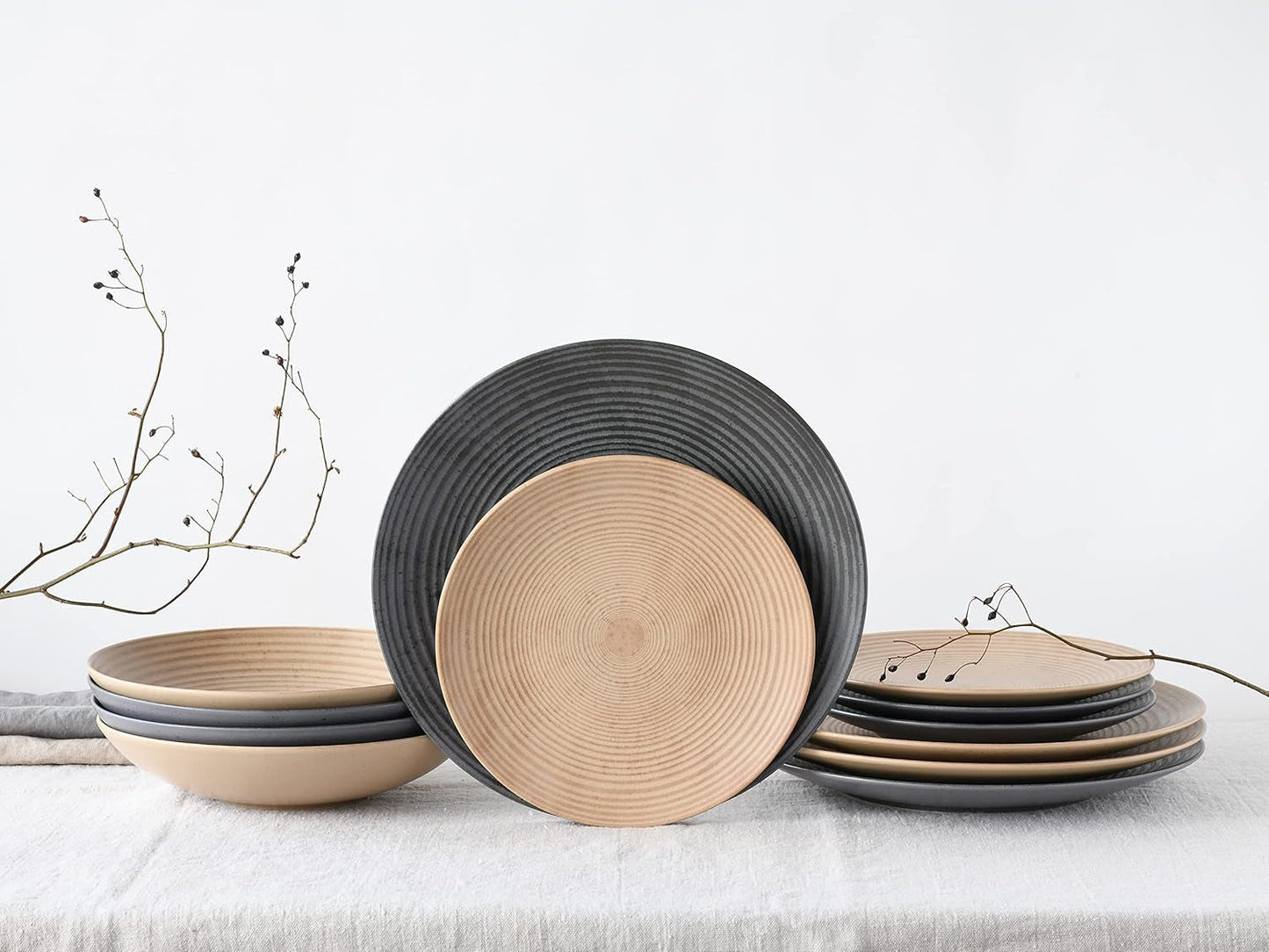 CreaTable, 13139, Catania-serien, 12-delat servisset, porslinstallrikar, diskmaskin och mikrovågssäker, tillverkad i Portugal