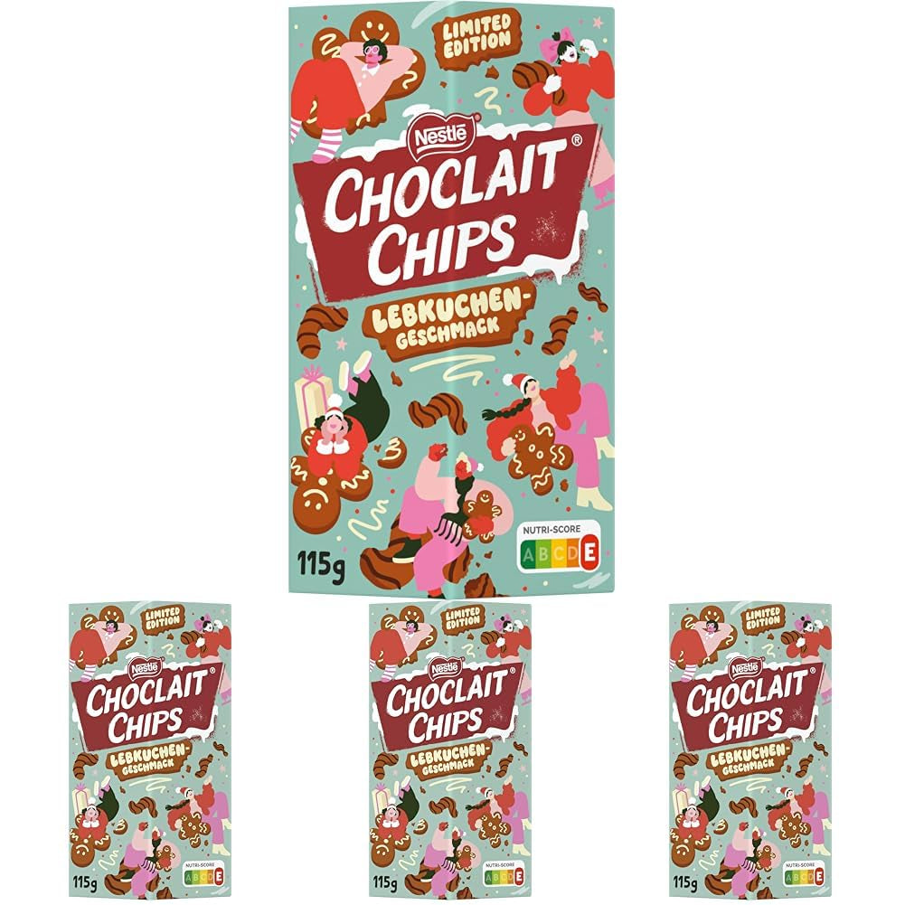 Nestlé Gingerbread, ett läckert och krispigt mellanmål med pepparkakssmak, täckt av mjölkchoklad och förfinad med dekorativa ränder av mörk choklad, 4-pack (1 x 115g)