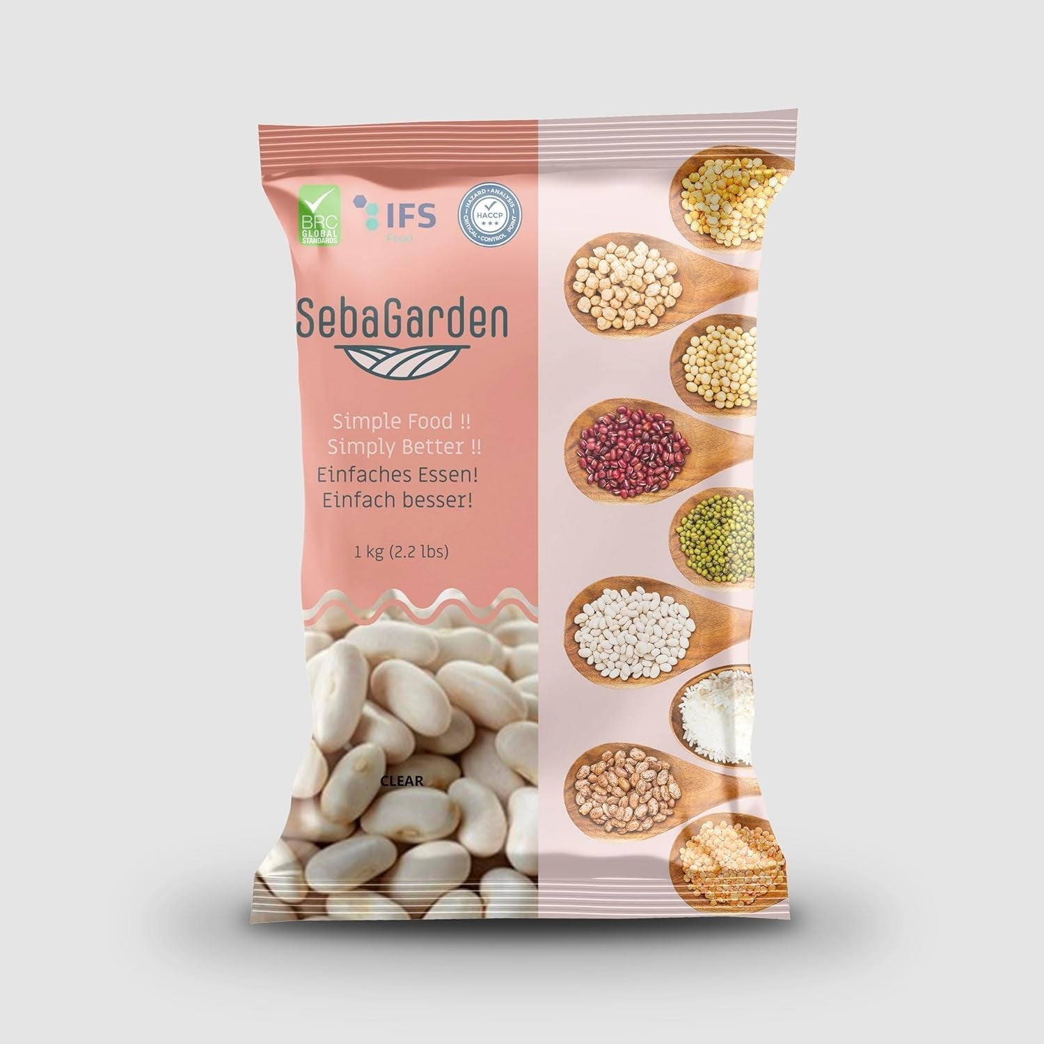 Seba Garden White Beans 1 kg – (Kuru Fasulye), förstklassiga torkade turkiska bönor, högt innehåll av protein och fibrer, helt naturligt och veganskt – perfekt för grytor, soppor, kassler