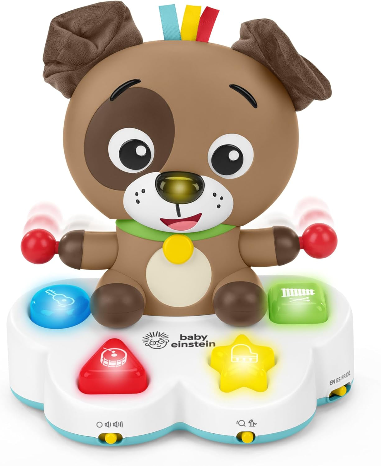 Baby Einstein, Drum & Learn Dean Musical Learning Toy - Multisensorisk babyleksak, 2 spellägen, färger, former och instrument, 50+ ljud, från 6 månader Babyleksaker Naty Shop Standardtitel