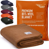 Woolly Mammoth Woolen Co. campingfilt, extra stor, merinoull, Den perfekta utomhusutrustningen för bushcraft, camping, vandring, vandring, överlevnads- eller stugfilt. Brun, 168 X 228 Sängar och filtar Woolly Mammoth Woolen Company Browns 66" X 90"