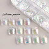 JMEOWIO Nagelglitter 12 rutnät Aurora Nail Art dekoration tillbehör nageldesign