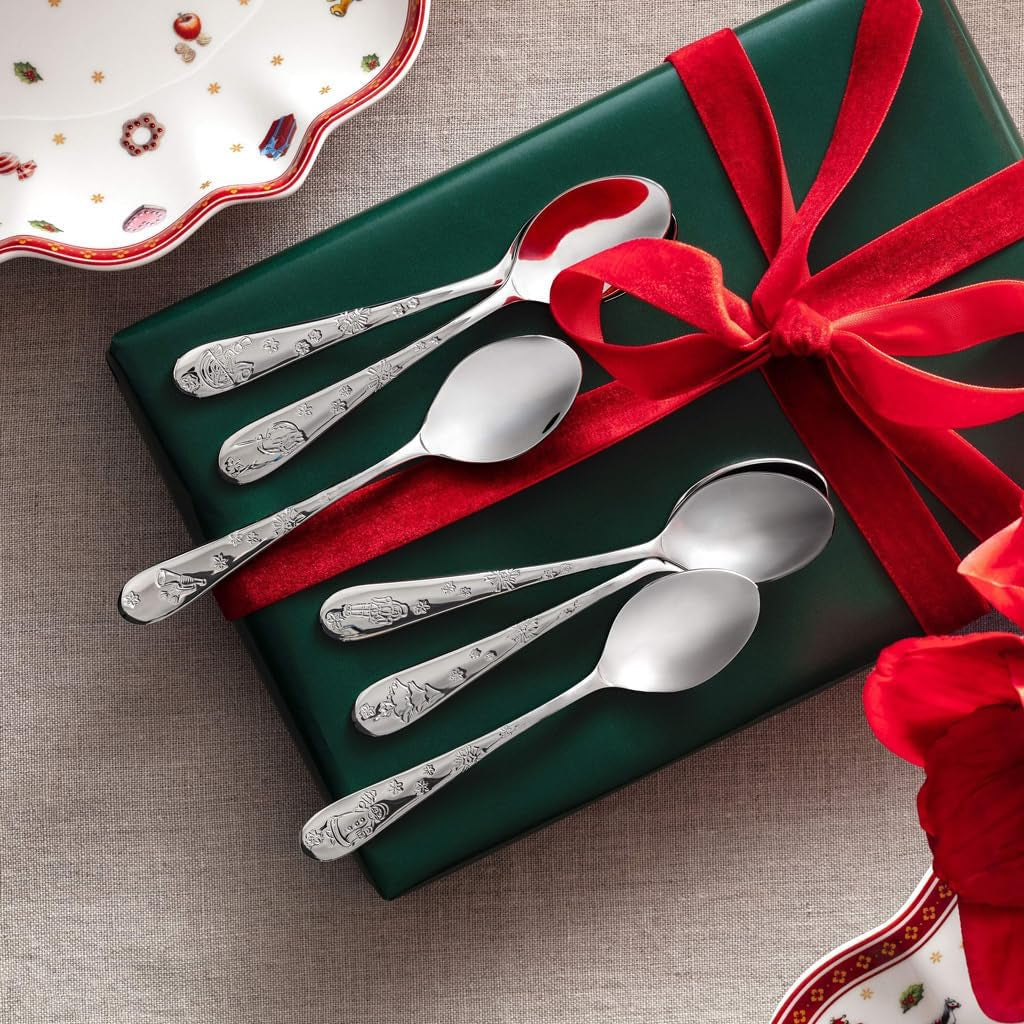Villeroy & Boch - Toy'S Delight kaffeskedsset 6 delar Silver Platinum, tål diskmaskin Kitchen Naty Shop