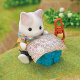Sylvanian Families - 5763 Adventure Explorer-set med två figurer, pappa och mjölkkattunge, djurfigur, detaljerad leksak för barn från 3 år och uppåt