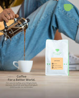 Kaffe - Aricha I 100% Arabica I Kaffebönor 250g I Idealisk för automatiska kaffemaskiner, filterkaffe och fransk press med fruktiga smaker I lättrostad