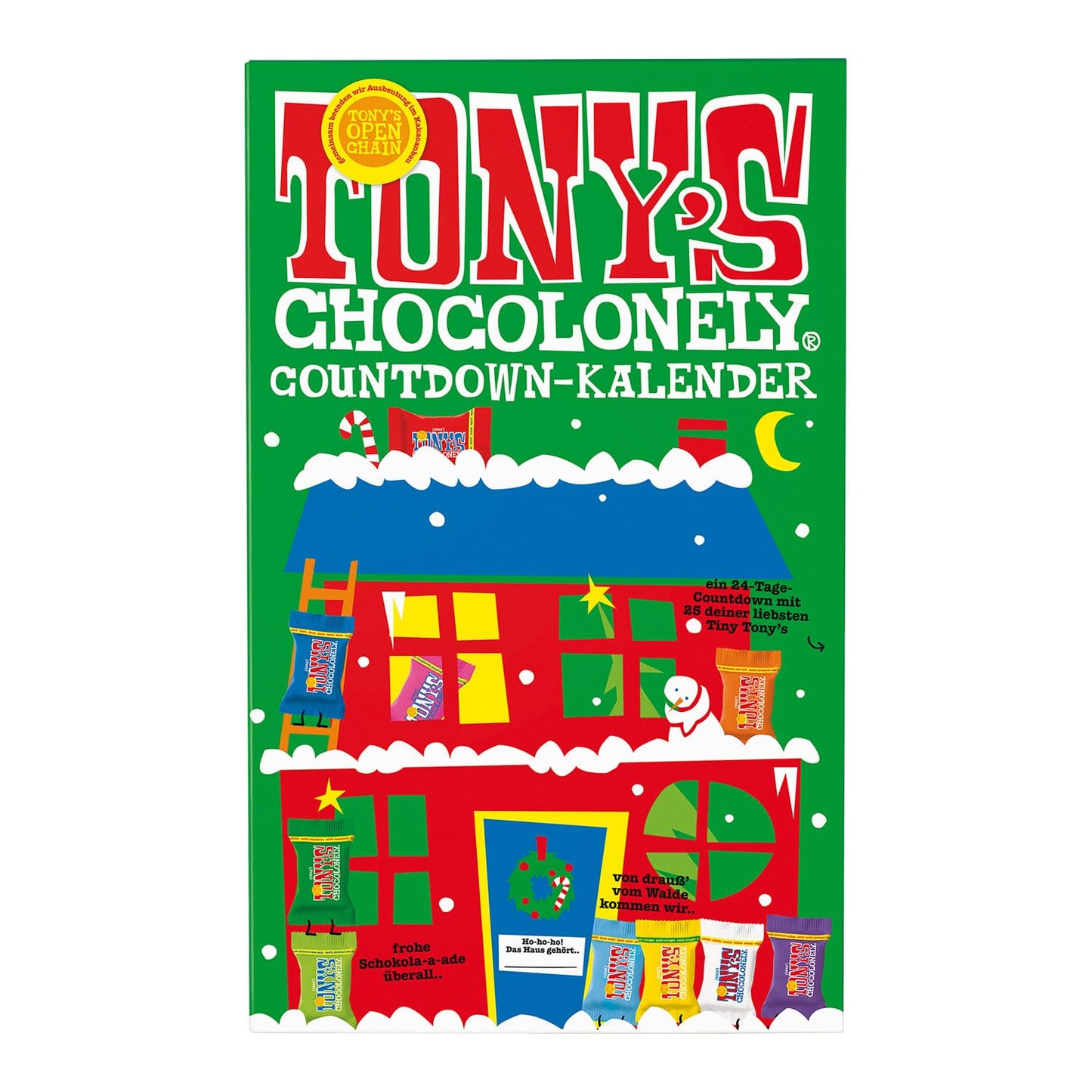 Tony's Chocolonely Fairtrade belgisk chokladadventskalender - 24 dagar, 10 läckra varianter