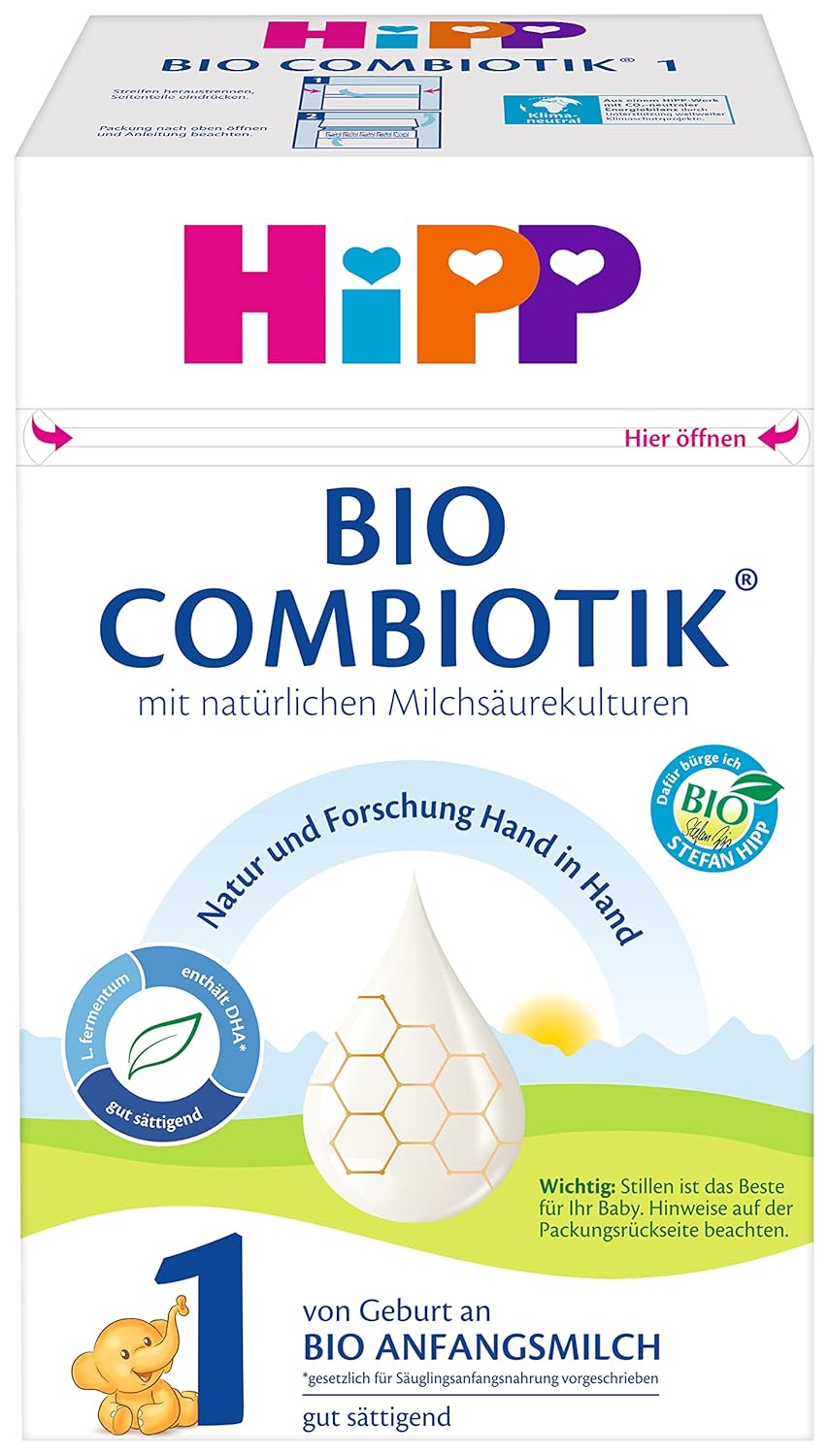Mjölkformel med ekologisk mjölk Hipp PRE BIO Combiotik, förpackning om 4 (4 x 600 g) Naty Shop