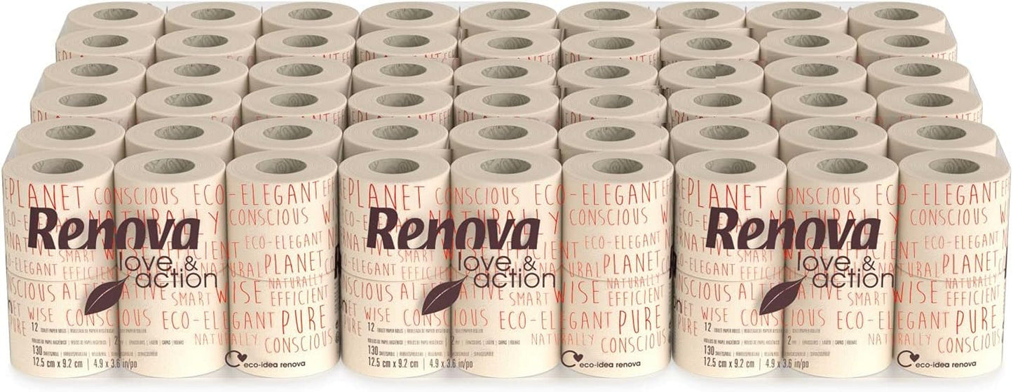 Toalettpapper Renova Love & Action, Beigerpaket 9 X 12 Rollos-: 108