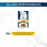 Gourmet Perle Delight våt kattmat i sås med kyckling, förpackning om 26 st (26 x 85g)