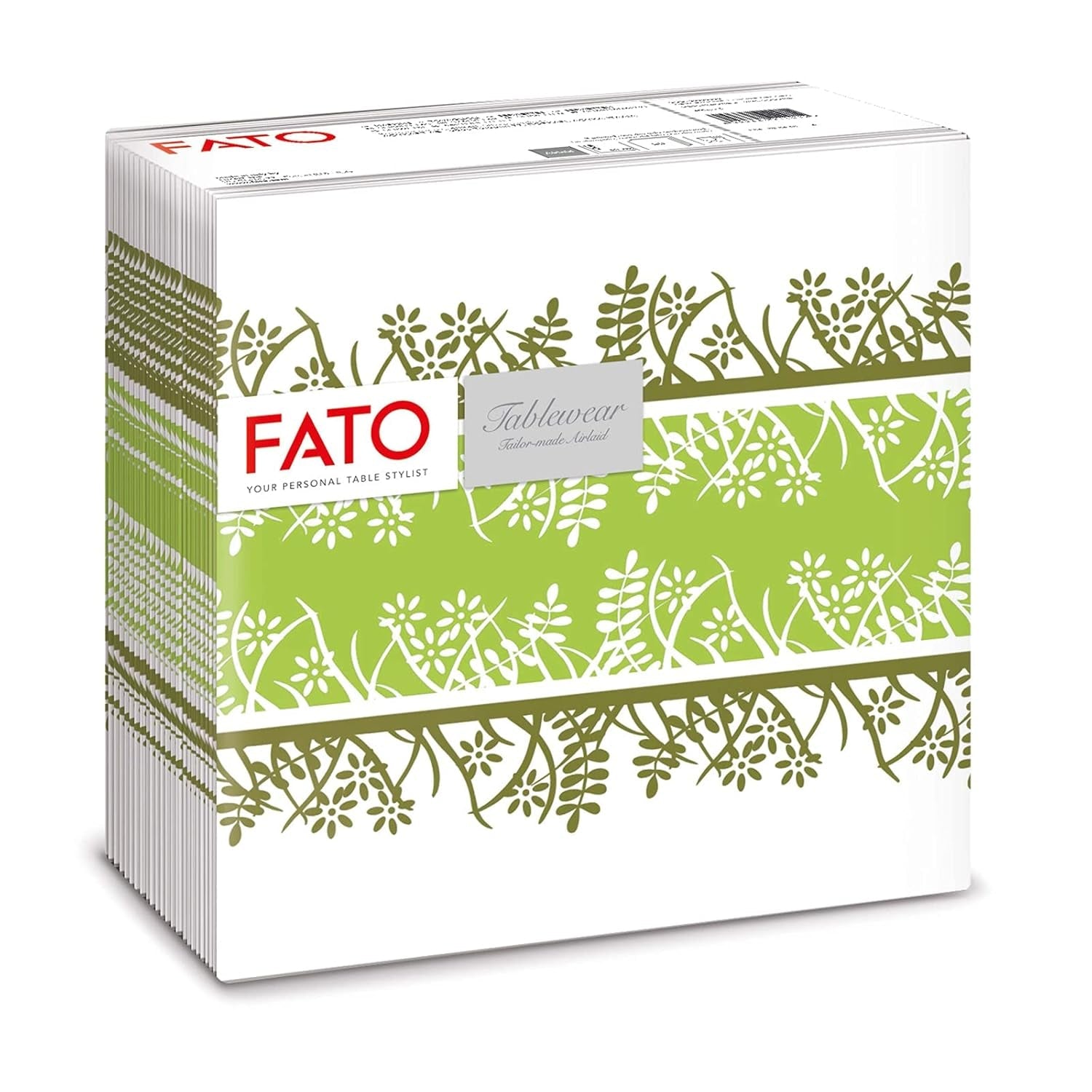 Fato - Torra pappersservetter, airlaid, textileffekt, paket med 50 servetter, 40X40 vikta i 4-format, Tropicana Decor
