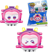 Super Wings Super Pets 4 ST Shine, Golden Boy, Jerome, Ellie Switchable Ansiktsuttryck Blixteffekt Bärbar leksak för 3 4 5 6 7 8 Years Old Boy Girl 2 Inch Actionfigurer Naty Shop Ellie