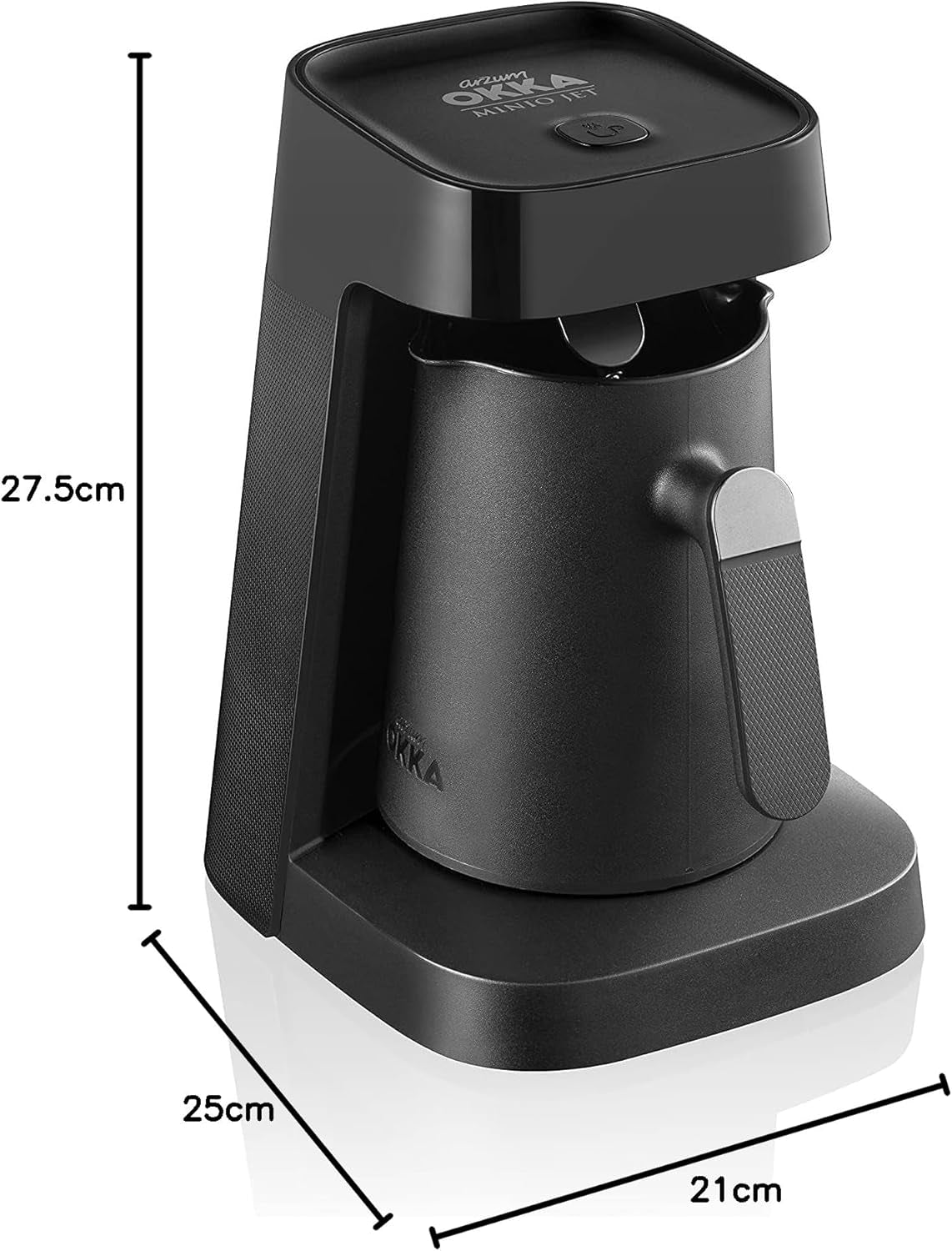 Turkisk kaffebryggare Arzum Okka MINIO JET, 400 W, kapacitet 5 koppar, översvämningsskydd, akustiskt varningssystem, turkisk kaffebryggare, krom