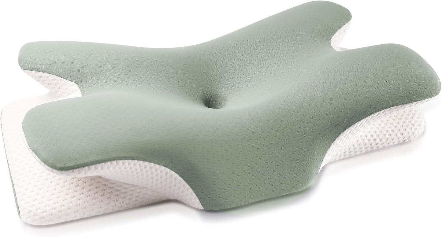MULISOFT Memory Foam Kudde, Bekväm Huvudkudde, Nackstödskudde, Ergonomisk Side Sleeper Kudde (Grå) Cervikala Ortopediska Kuddar Naty Shop Hälsningar