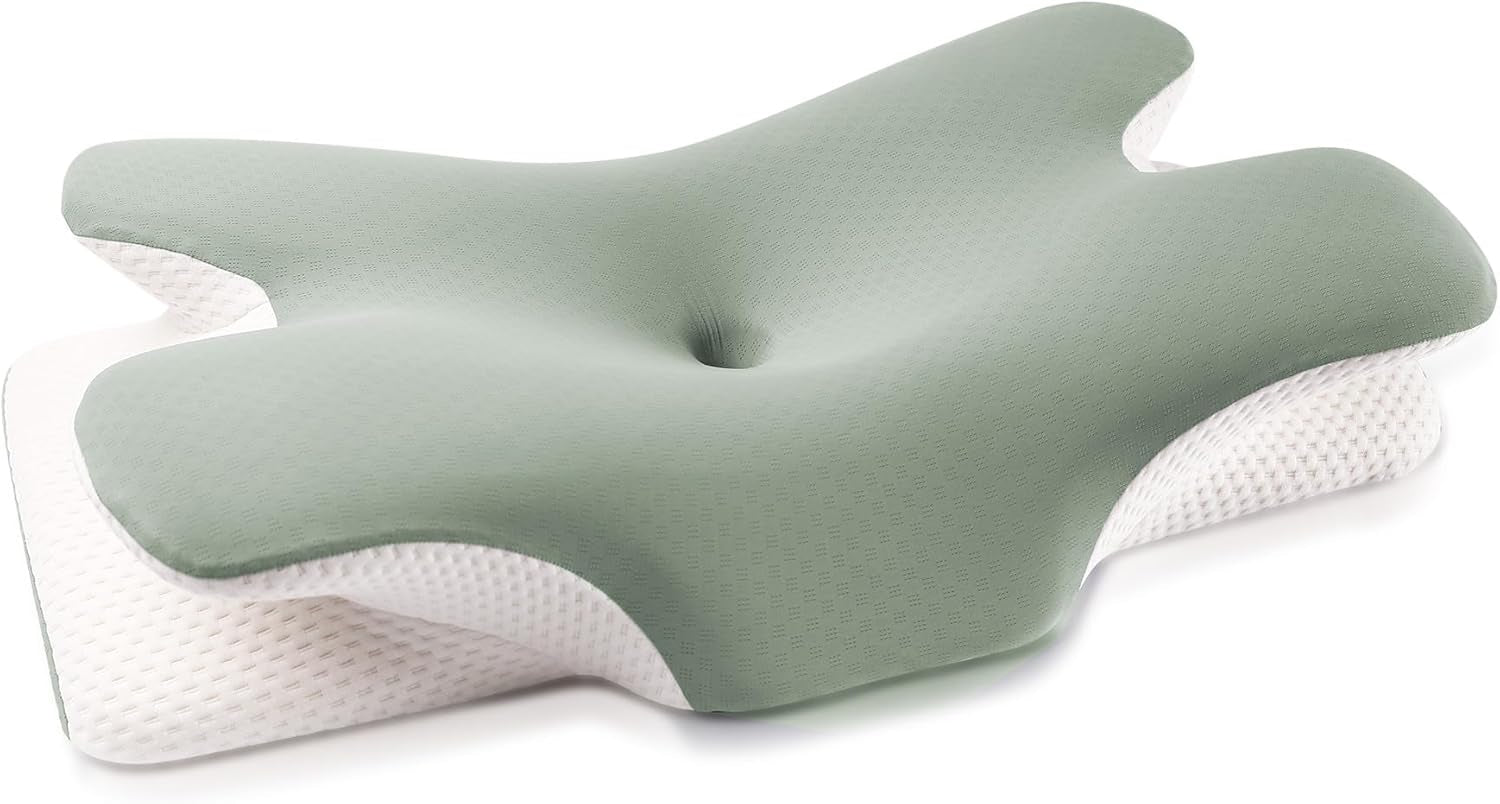MULISOFT Memory Foam Kudde, Bekväm Huvudkudde, Nackstödskudde, Ergonomisk Side Sleeper Kudde (Grå) Cervikala Ortopediska Kuddar Naty Shop Hälsningar