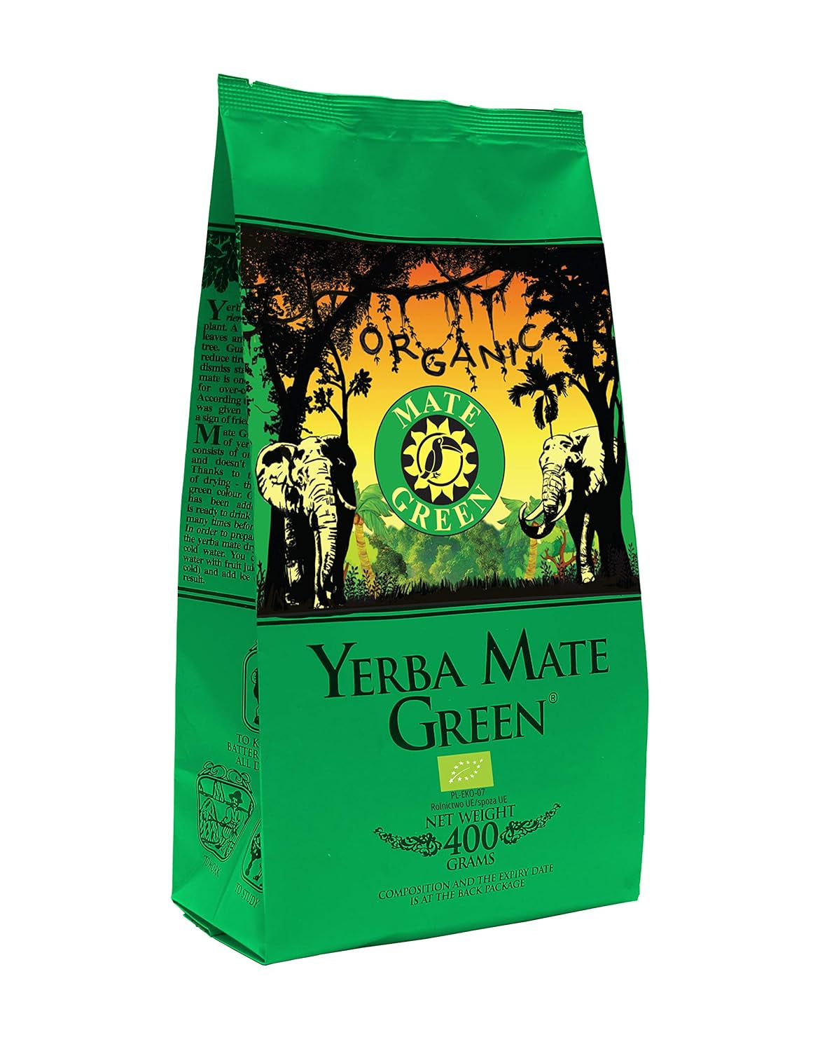 Yerba "BIO" 400 g organiskt Mate-te, organiskt, naturligt stimulerande och energigivande med koffein, Yerba Mate-te med frukt, Mate-te med hög koffeinhalt, hög kvalitet
