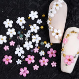 3D Flower Nails, 6 Grids, Flower Nail Charms, Akryl Nagel Strass, Nageltillbehör, DIY vårnageldekorationer