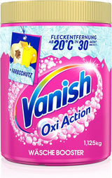 Vanish Oxi Action Powder Pink - 1,125 kg - klorfritt fläckborttagning och tvättförbättringspulver - för färgad tvätt Tvättmedel Naty Shop