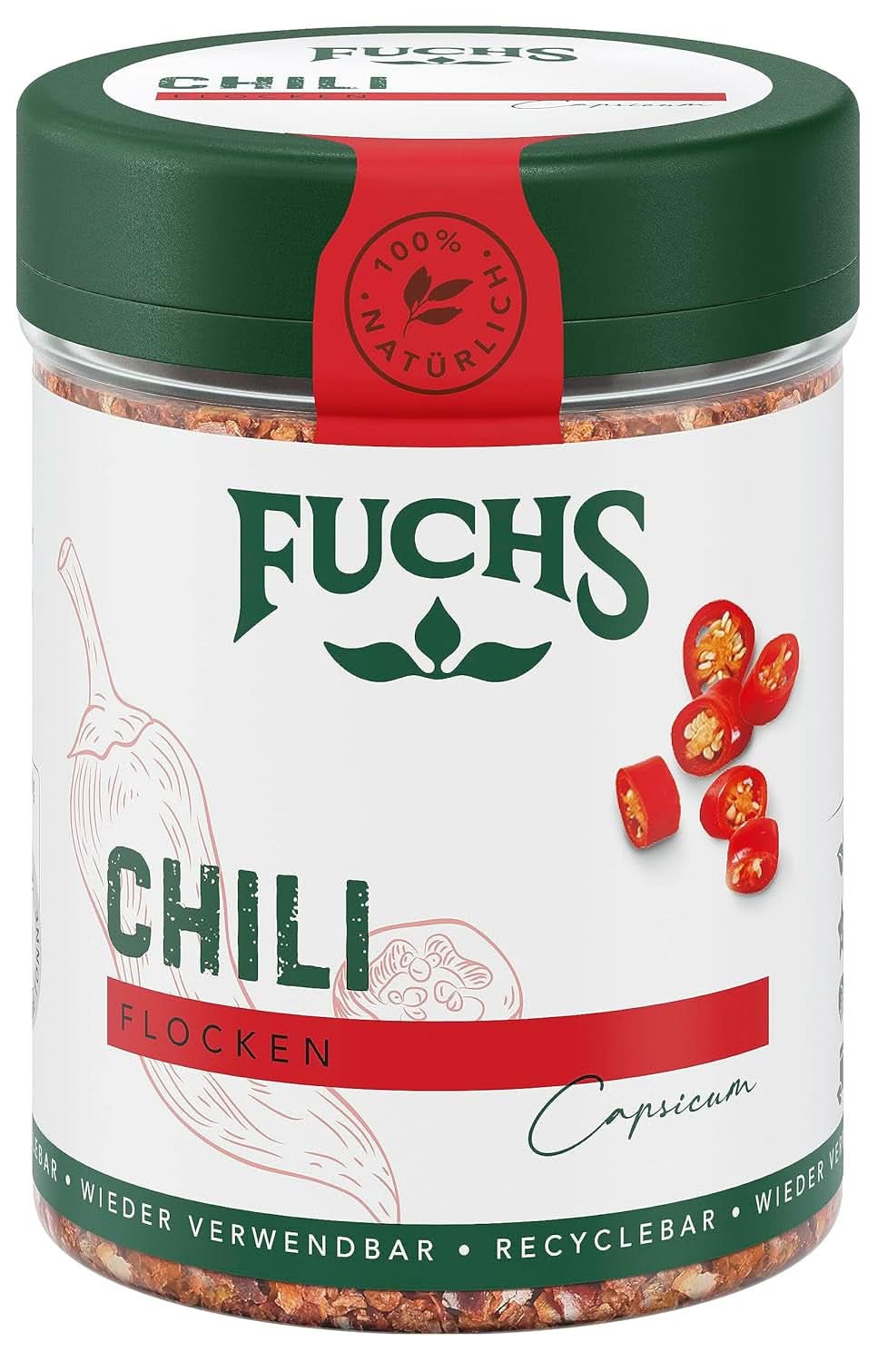 Fuchs Chili flakes, 50 gram Condiments Naty Shop