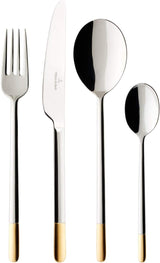 Villeroy & Boch - Ella Bestick delvis guldpläterat guld, 30 stycken, 6 personer, diskmaskinsäker, rostfritt stål Kitchen Naty Shop