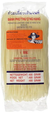 Risnudlar - thailändska, 1 mm breda risbandsnudlar, gjorda av rismjöl - 17 x 400 g