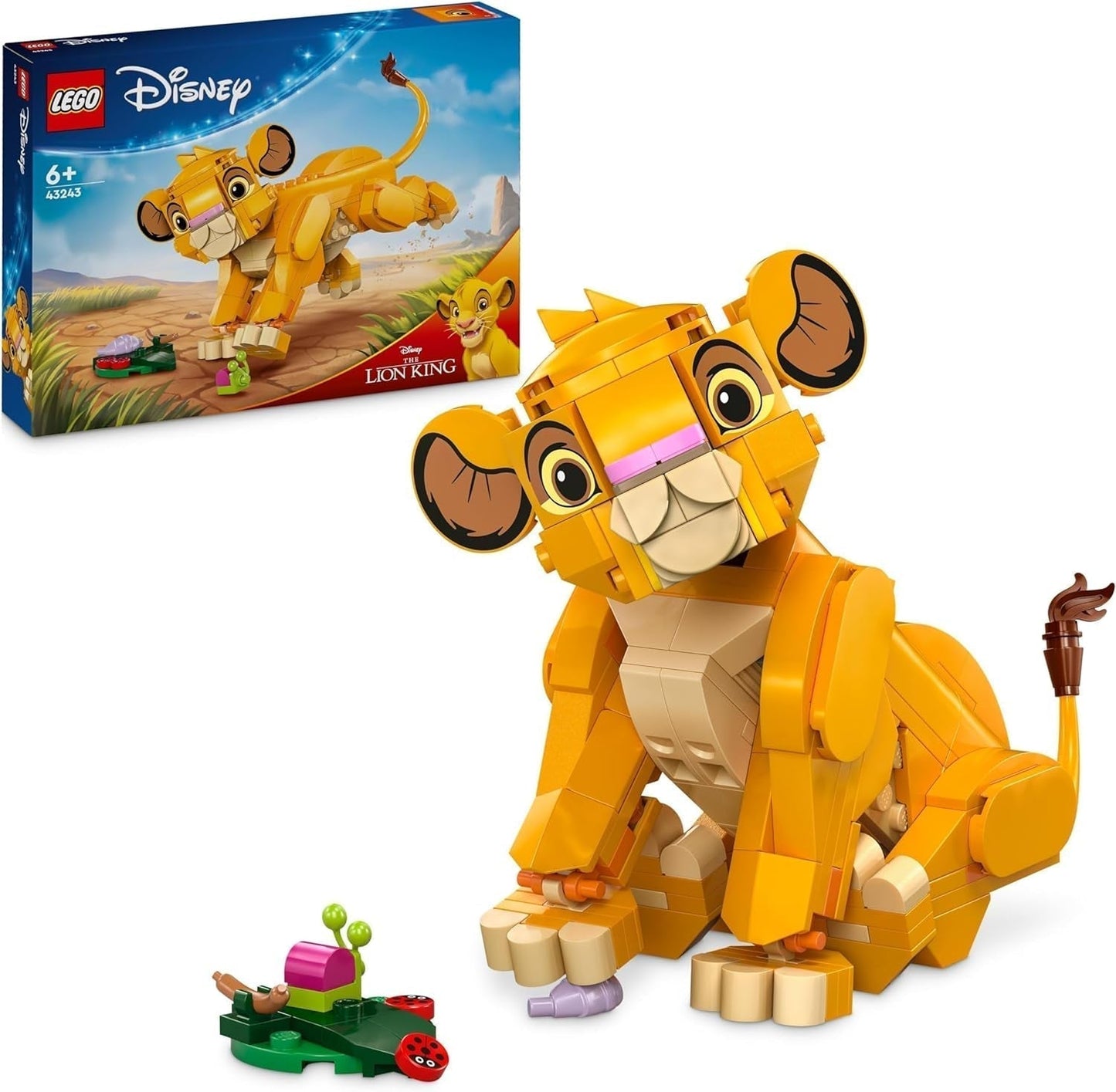 LEGO Ç€ Disney Simba, lejonkungens unge, byggleksak för barn, fantasilekset med lejonfiguren, cool presentidé för flickor och pojkar från 6 år, barnleksak 43243 Byggset Beuche den LEGO-Store Standardtitel