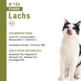 Våt kattmat Catz Finefood Purrrr med monoprotein och lax nr. 105, för katter med känslig matsmältning, 16 x 80 g