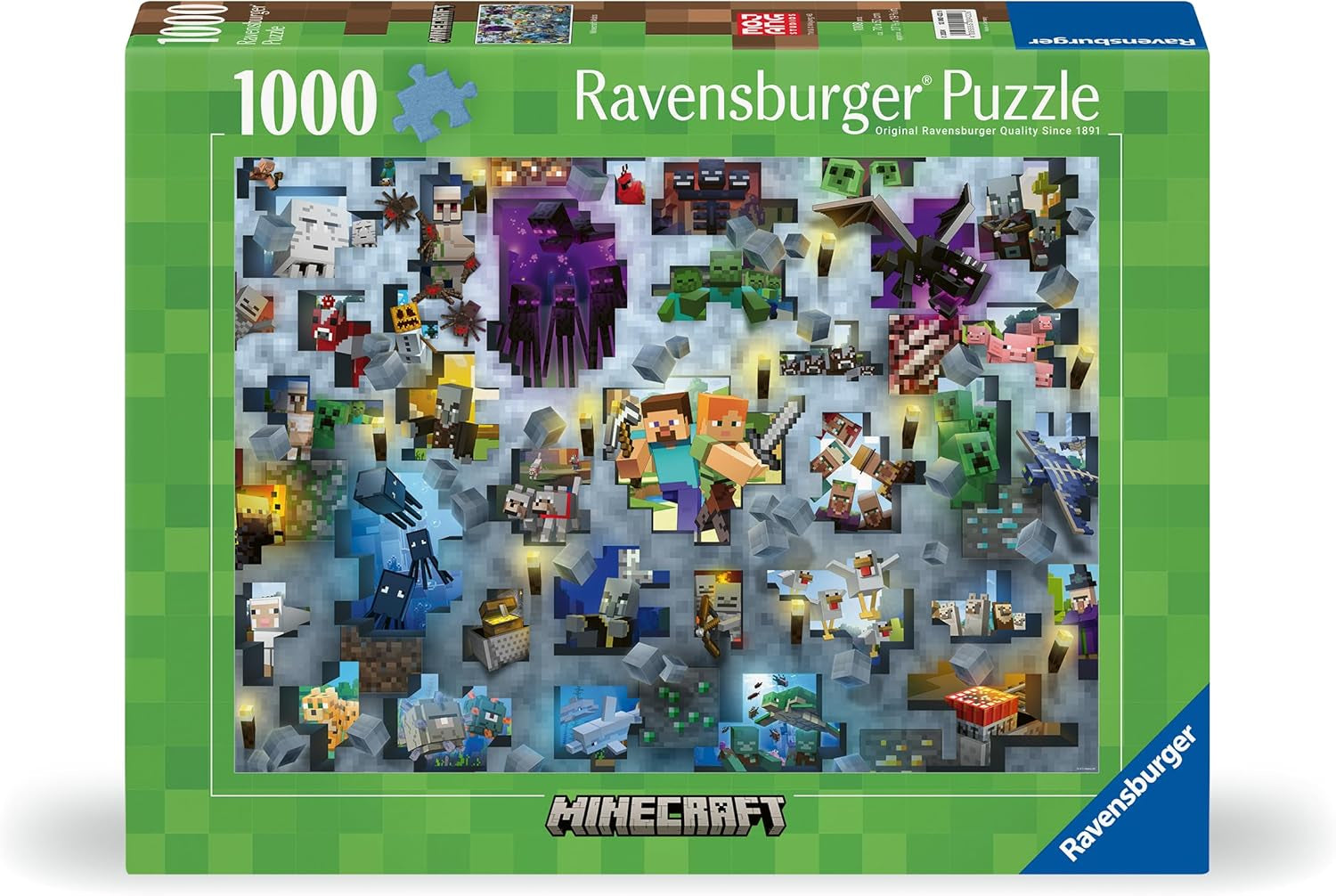 Ravensburger Puzzle 12000422 - Minecraft Mobs - 1000 bitar Minecraft Pussel för vuxna och barn i åldern 14+ Puzzle Naty Shop