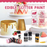 Ätbart flytande glitter - 6 färger metalliskt glitter matfärg för tårtdekorering, bakning, muffins - ätbart flytande glitter metalliskt pulver för gör-det-själv-kex, fondant, kakor