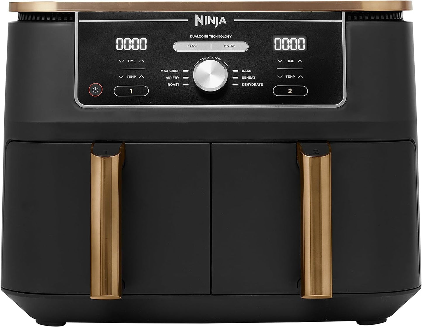 Ninja Foodi AF400EUCP MAX Dual Zone Air Fryer, 9,5 L Airfryer, 2 fack, med tång, non-stick beläggning Apparater Naty Shop Standardtitel