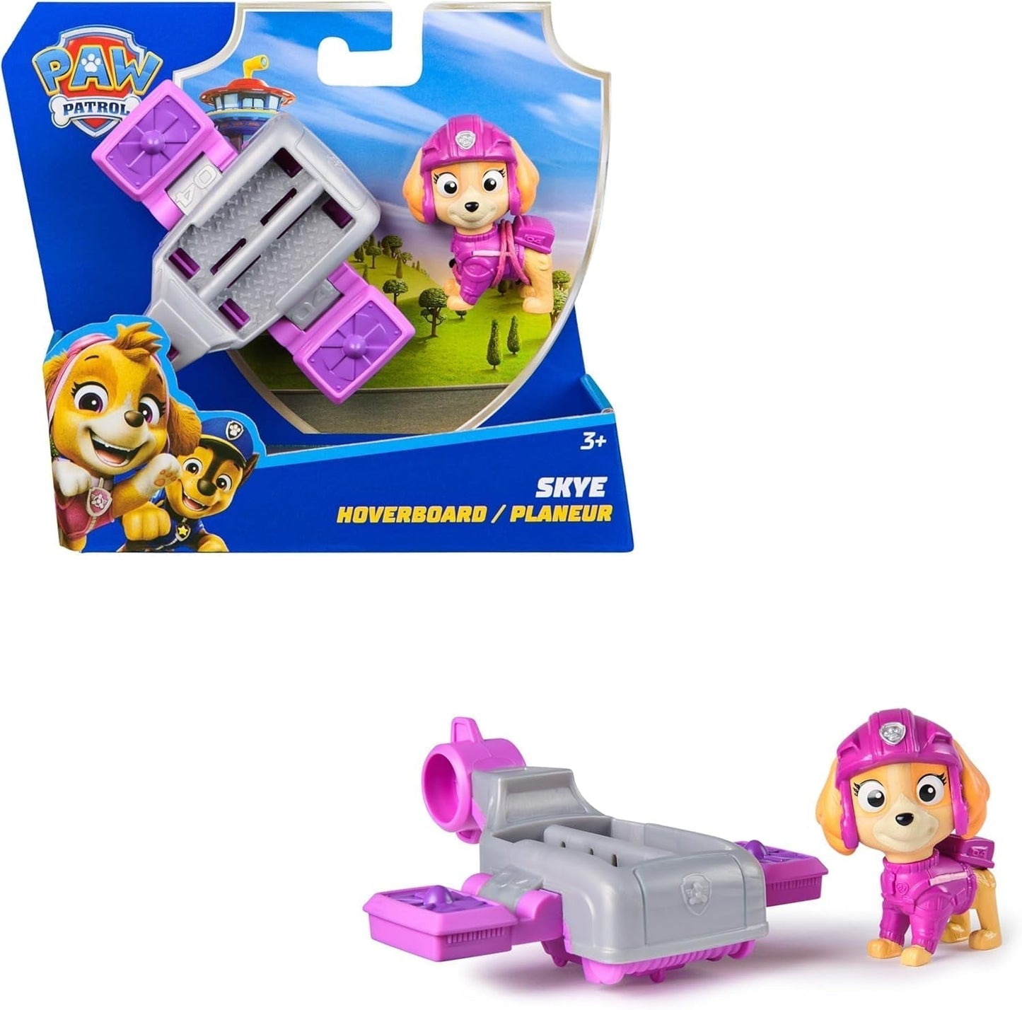PAW PATROL Chase Action Pup Mini Räddningsflygplan Lekset med vikbara vingar Leksak för barn 3 år och uppåt Actionfigurer Naty Shop Skye
