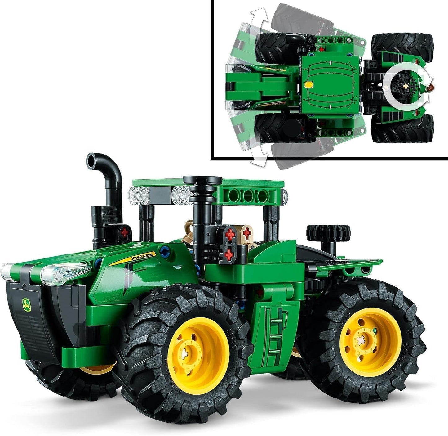 LEGO Technic John Deere 9620R 4WD-traktor med tippvagn Klassisk jordbruksleksak för barn Pojkar och flickor 8 år gamla Samlarmodellsats 42136 Byggset Besuche den LEGO-Store