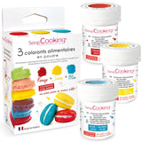 ScrapCooking, Set med 3 pulverfärgade livsmedelsfärger - röd, gul, blå, 3 x 5 gram Naty Shop 15 gram (set med 3 stycken)