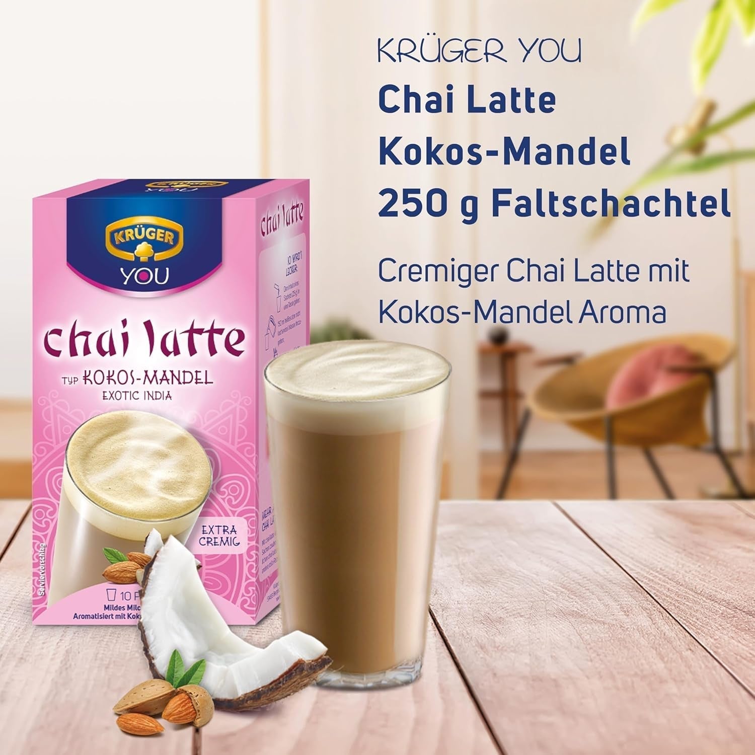 KRÜGER Chai Latte Exotic India typ kokos-mandel (1 x 0,25 kg)