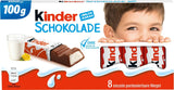 Kinder Chocolate - Fyllda mjölkchokladkakor - 1 förpackning innehållande 24 individuella barer (24 x 12,5g).