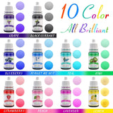 DecorRom, set med 10 flytande matfärger, 10 x 10 ml Naty Shop