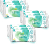 Pampers Acqua Pura Baby Wipes 468 Count (3-pack) - 99% vatten, 100% bomull, 0% plast, alkohol och parabener - Idealiska rengöringsservetter för känslig hud, fuktig, utan tillsatta ingredienser
