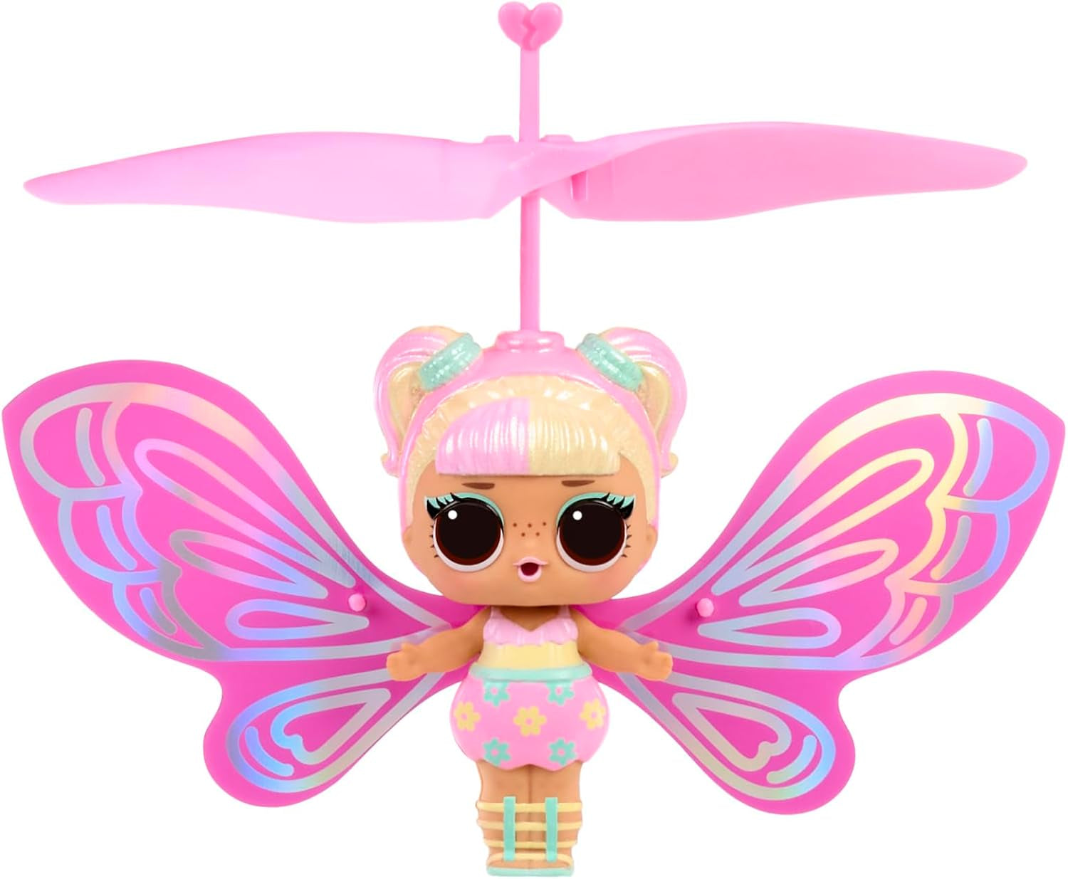 LOL Överraskning! Magic Flyers Fairies Tots - Flower Child - Innehåller 1 docka och 1 trollstav i en blomformad förpackning, 2 att samla in, Rose