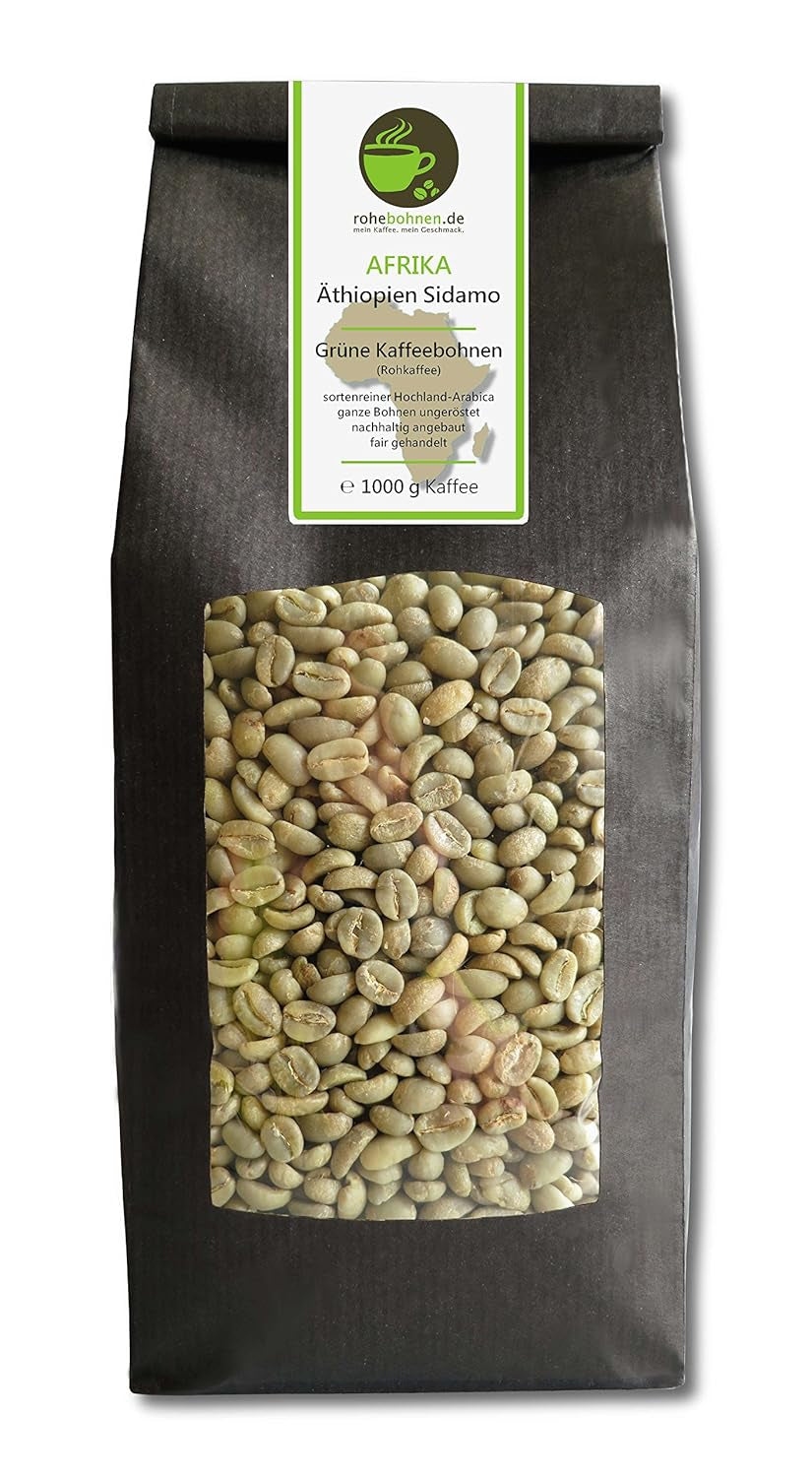 Råkaffe - Green Highland Coffee Ethiopia Sidamo (gröna kaffebönor 1000g)