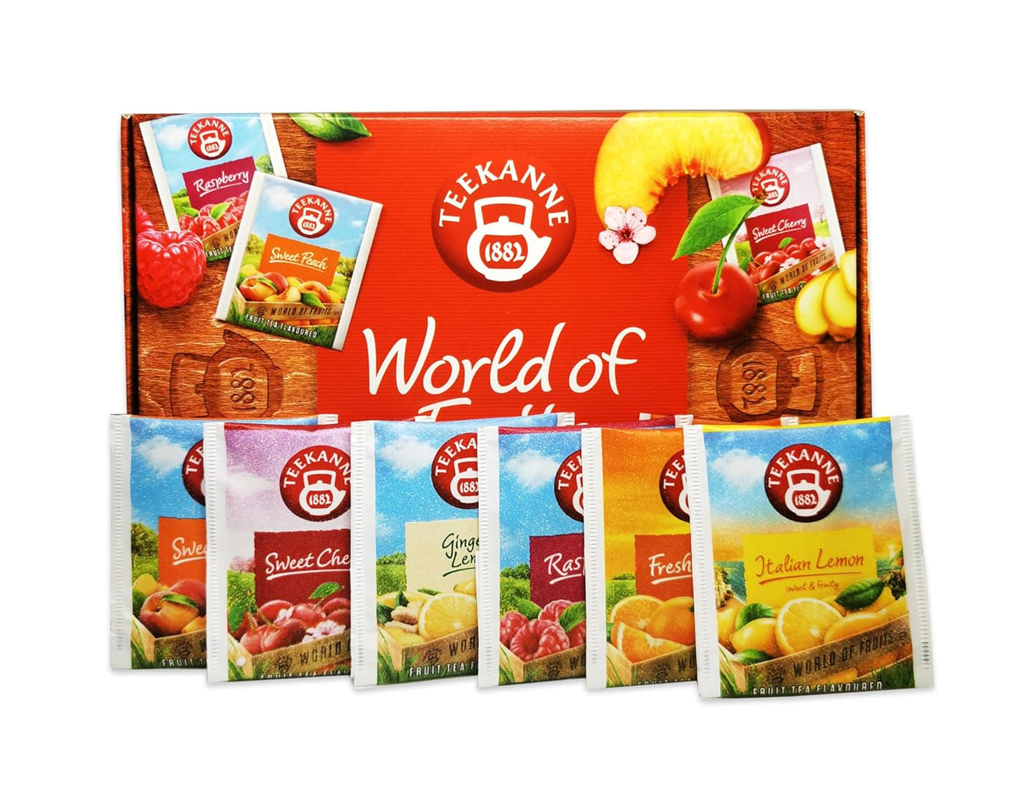 Teekanne World of Fruits (NY UTGÅVA) - Box med urval av fruktteer - 6 smaker * 5 tepåsar