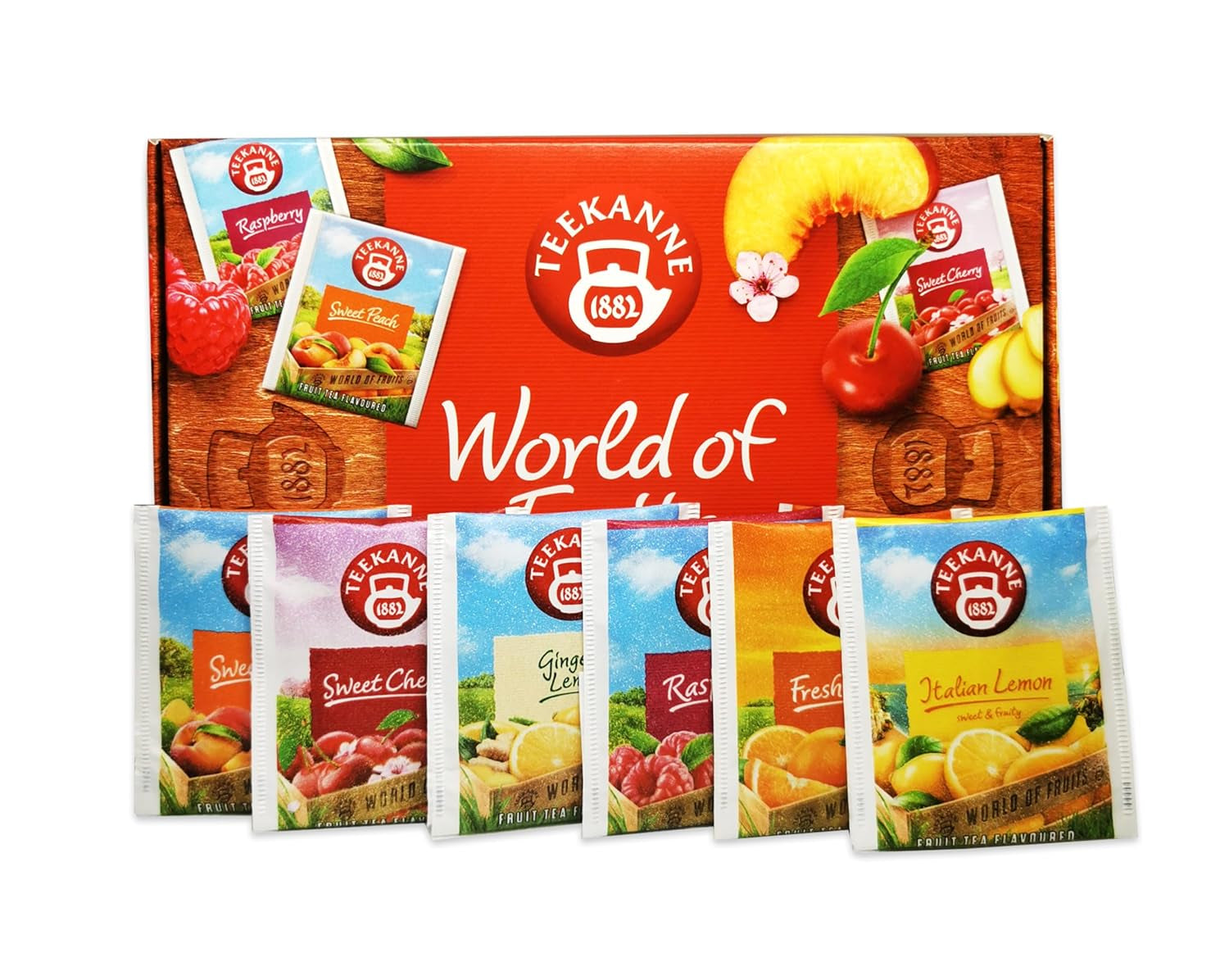 Teekanne World of Fruits (NY UTGÅVA) - Box med urval av fruktteer - 6 smaker * 5 tepåsar