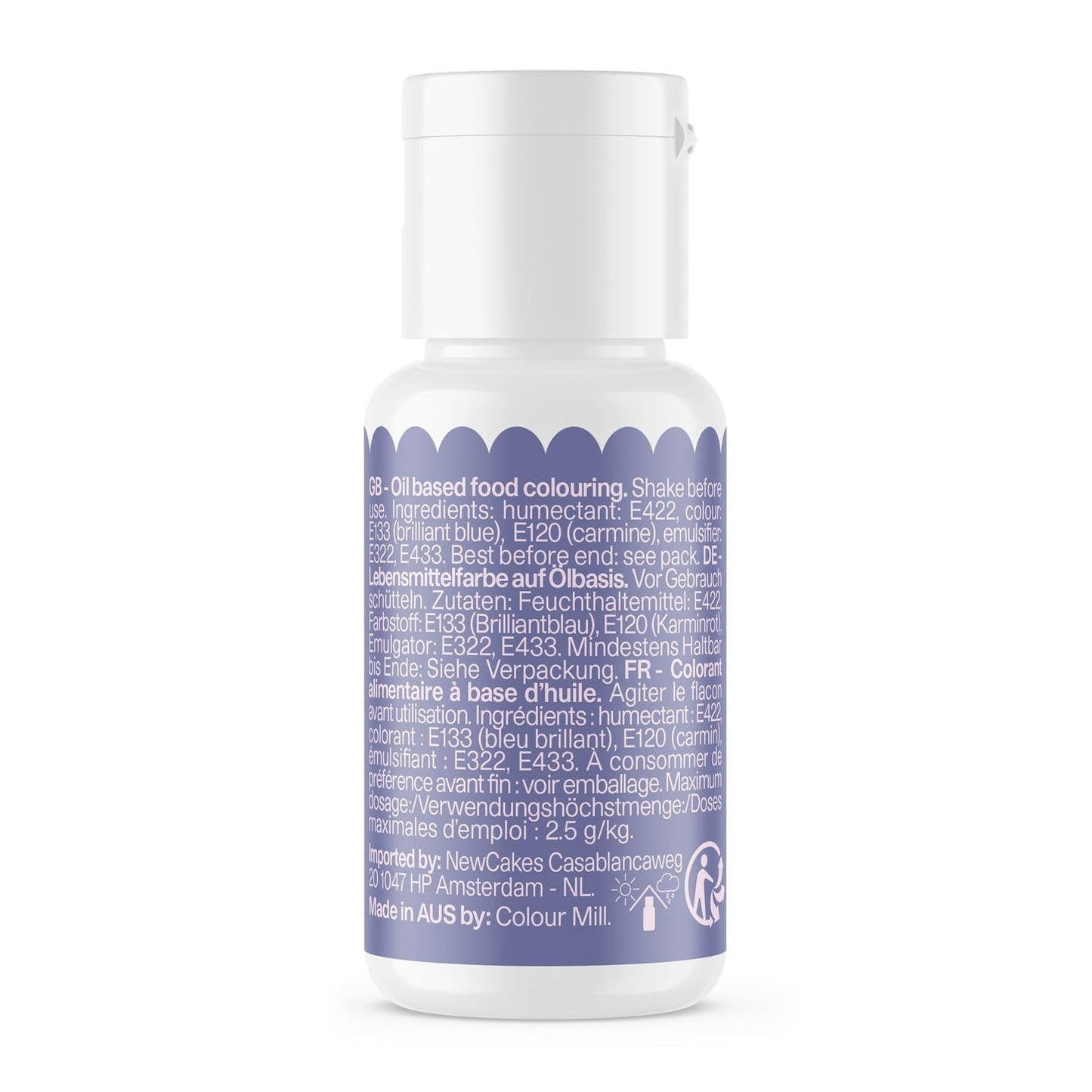 Oljebaserad matfärg Color Mill Blend Violet - Livsmedelsfärg för choklad, fondant, muffins, kakor, bakning, macaroons - Matfärg för dekoration av tårtor - 100 ml