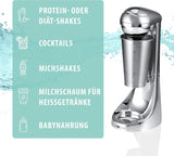 Clatronic® Barmixer U. Milchaufschäumer | Smoothie Maker | 650Ml Edelstahlbehälter | Praktischer Becherhalter | Blandare | 2 Geschwindigkeitsstufen | Kraftvoller 65 Watt Motor | Chromdesgin | BM 3472 Kitchen Naty Shop